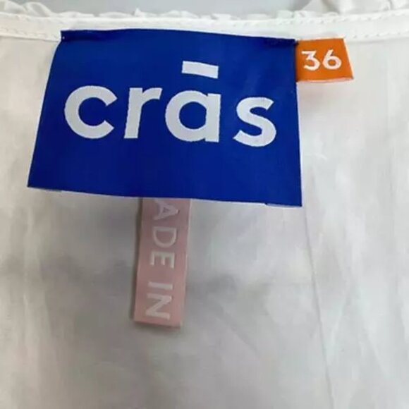 CRAS Denmark Nayacras Women Blouse Ebroidered Collar Shirt Top White size 36 - Picture 5 of 12